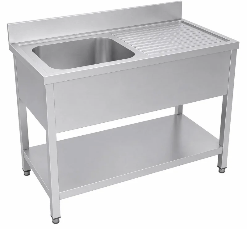 Neutral equipment Sink 1 tub  50/50/30, lower table, 120/70/90 cm,  GastroEl, VS127LBS