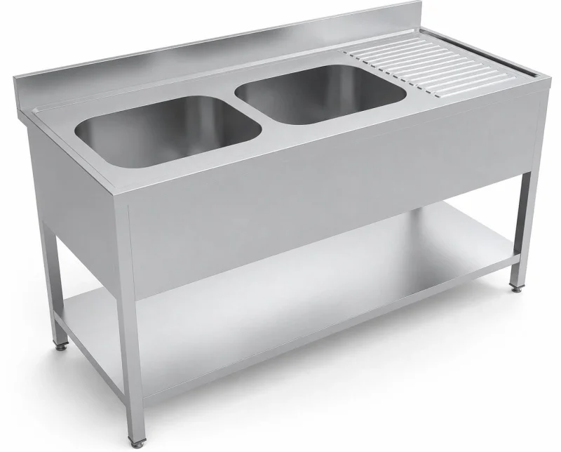 Neutral equipment Sink 2 tubс  40/50/25, lower table, 140/70/90 cm,  GastroEl, VS147LBT