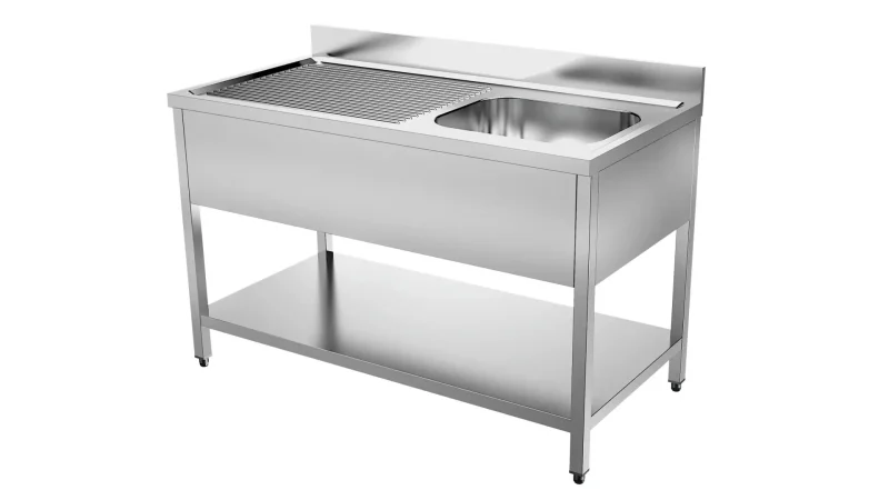 sinks Sink 1 tub 40/50/25, lower table 120/70/90 cm, Qusinox, 6010.0706
