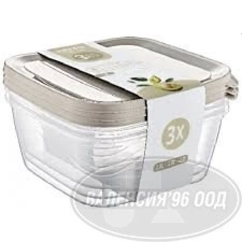 Storage boxes Box with lid set -  3х0,5l, E-771