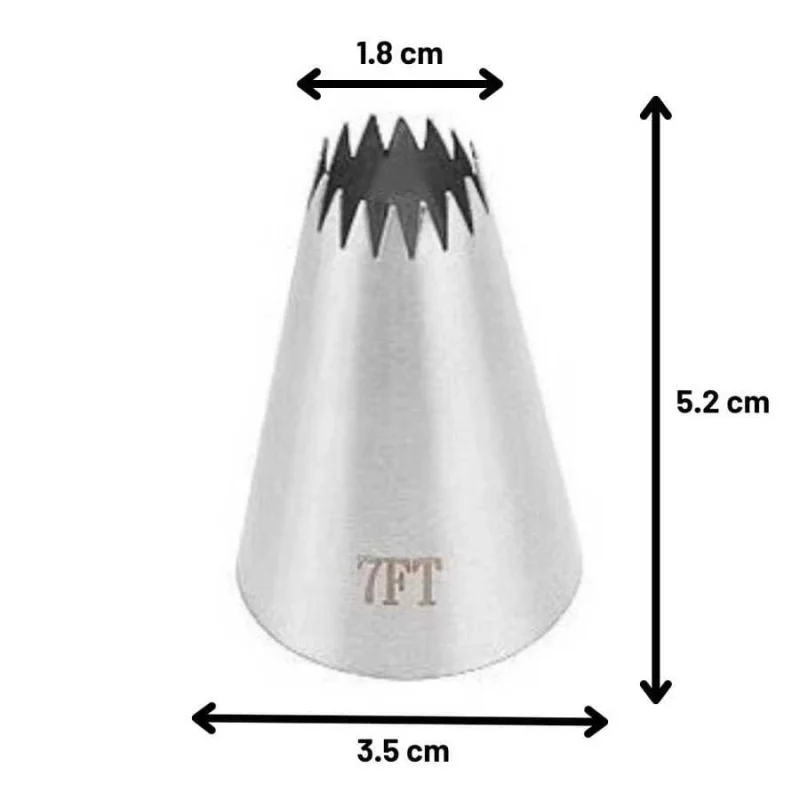 Pastry Big nozzle, open star type, 35/19/50 mm., Epinox, Dy-8FT