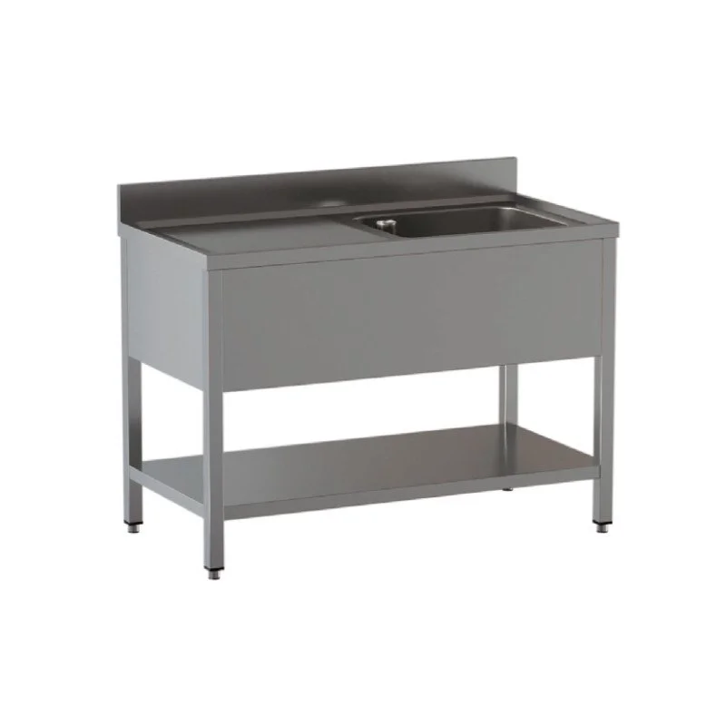 Neutral equipment Sink, 1 bowl, with bottom shelf 120/70/85