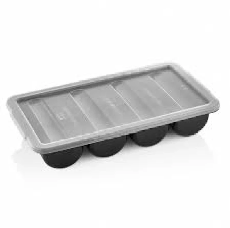 Polypropylen GN containers Lid for cutlery container with 4 divisions, transparent