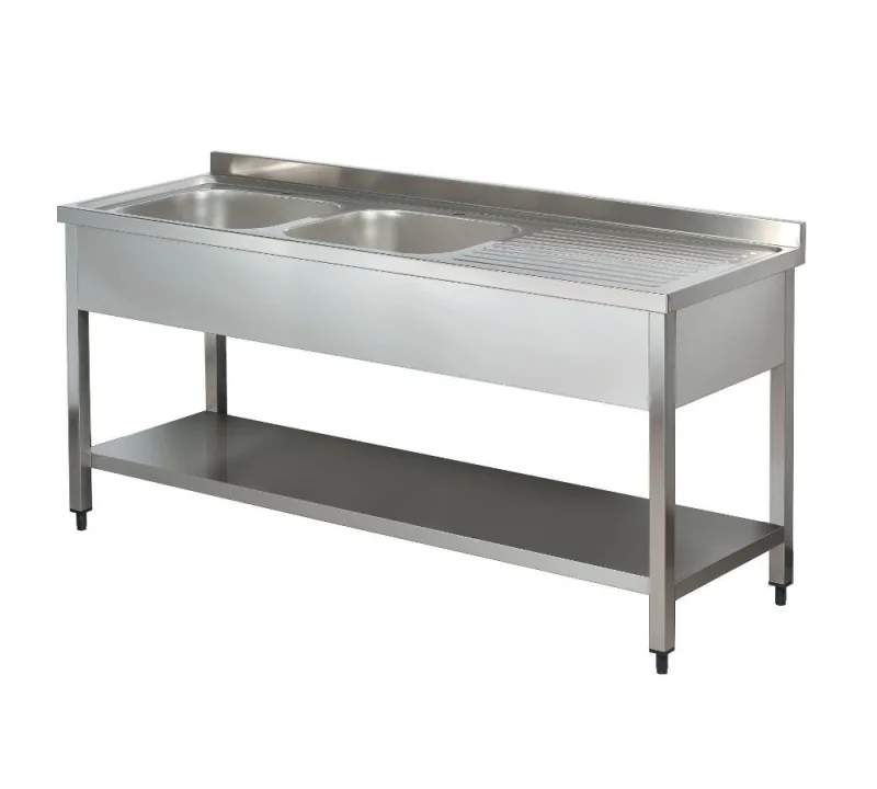 sinks Sink, with board 2 bowls left 40/50/30 l.70 140/70/90, ATS-6010.0710