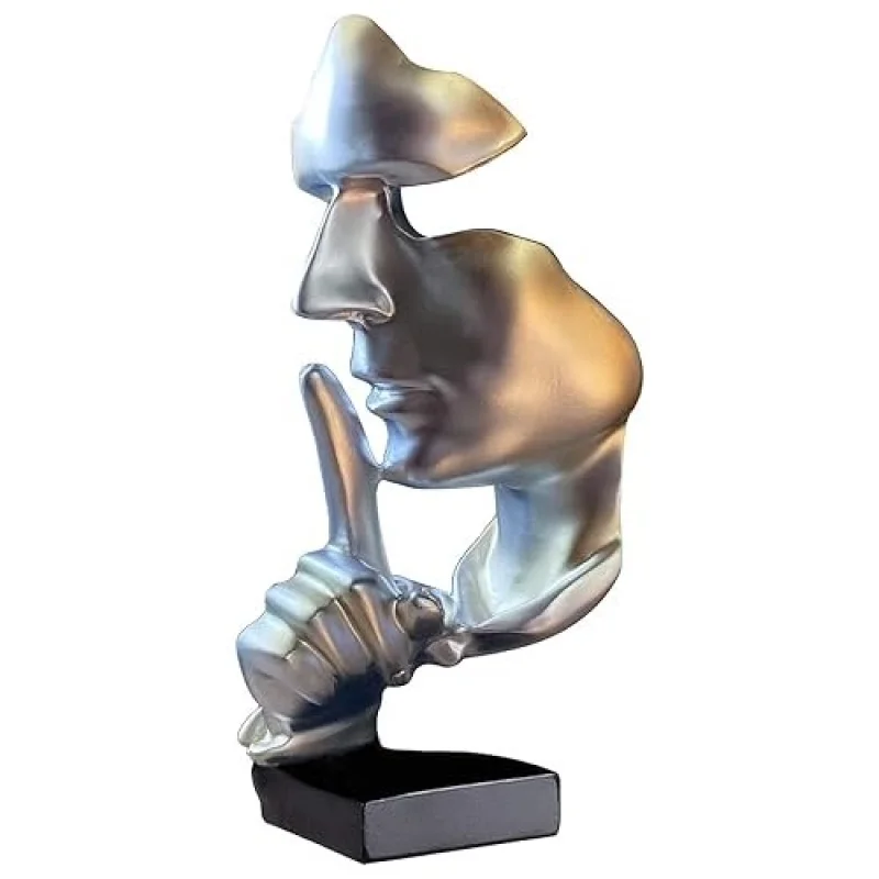 Decoration Silence is gold statue