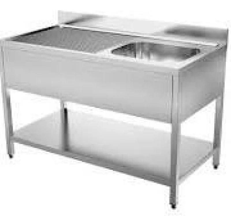 sinks Sink 1 tub 40/50/25, lower table 140/70/90 cm, ATC, 6010.0708